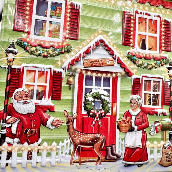 Harry London Christmas Santa's House 3D Tin Canister Empty - Picture 5 of 10